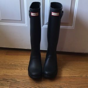 Black tall Hunter Boots